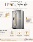 Stainless Steel Brass Appliance Handle | Modern Slide-On Finial