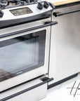 Oven Range or Dishwasher Satin Black Appliance Handle | Slide-On Finial