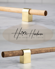 Wooden Brass Handle | Solid Rod