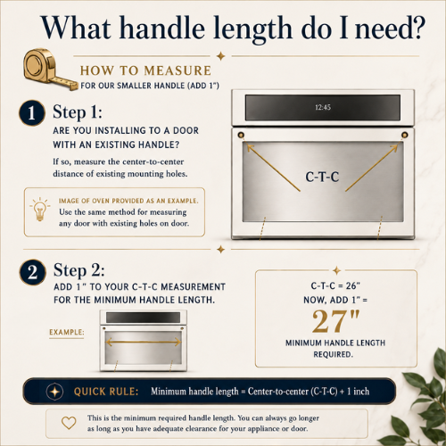 Solid Brass Appliance Handle — 5/8" Rod