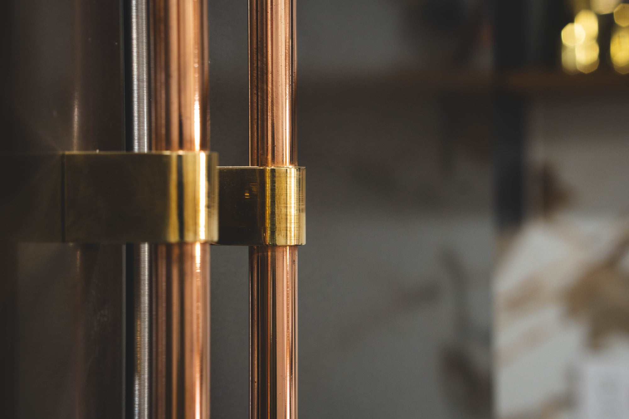 Brass and copper appliance handle for a whirlpool side by side refrigerator handle