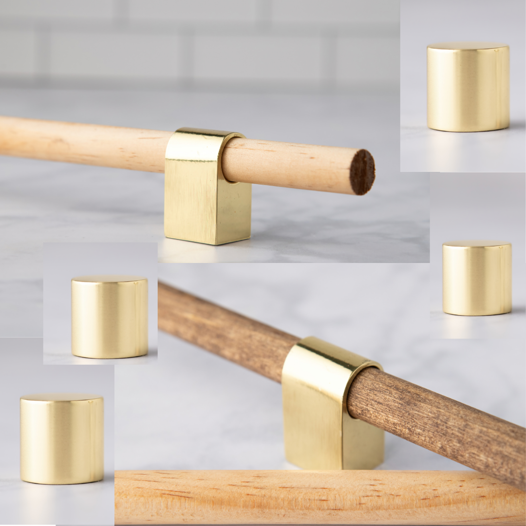 Wooden Brass Handle | Solid Rod